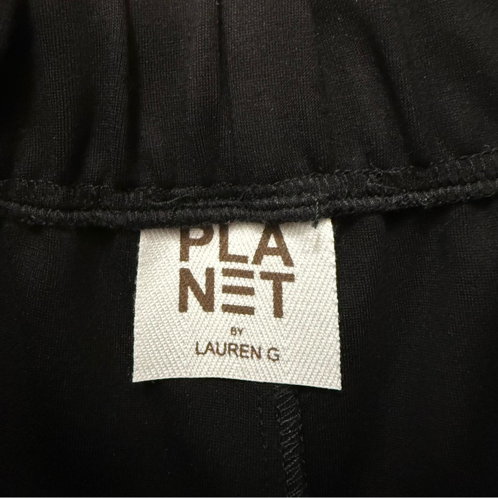 Planet by Lauren G wide leg crop pants with elastic waist in black size 1 - Picture 9 of 12